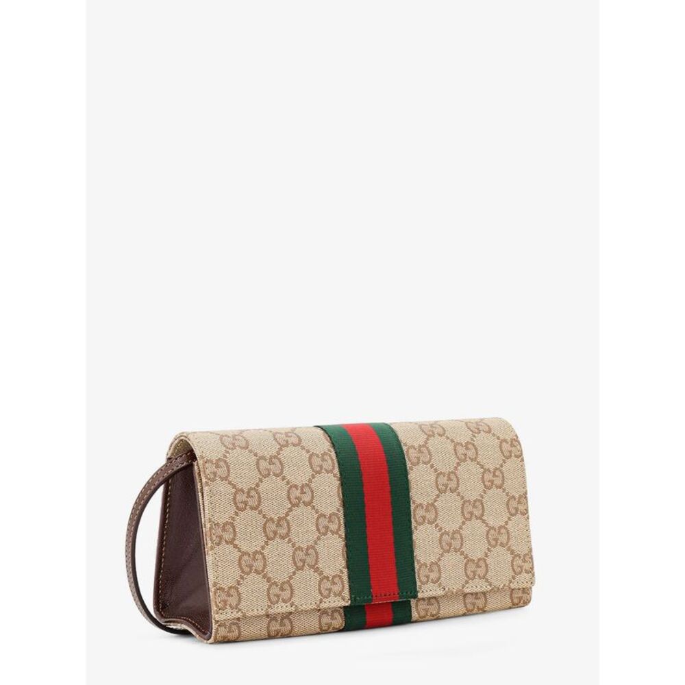 Gucci Women Gg Fabric Shoulder Bag With Nastro Web Detail - Picture 3 of 4